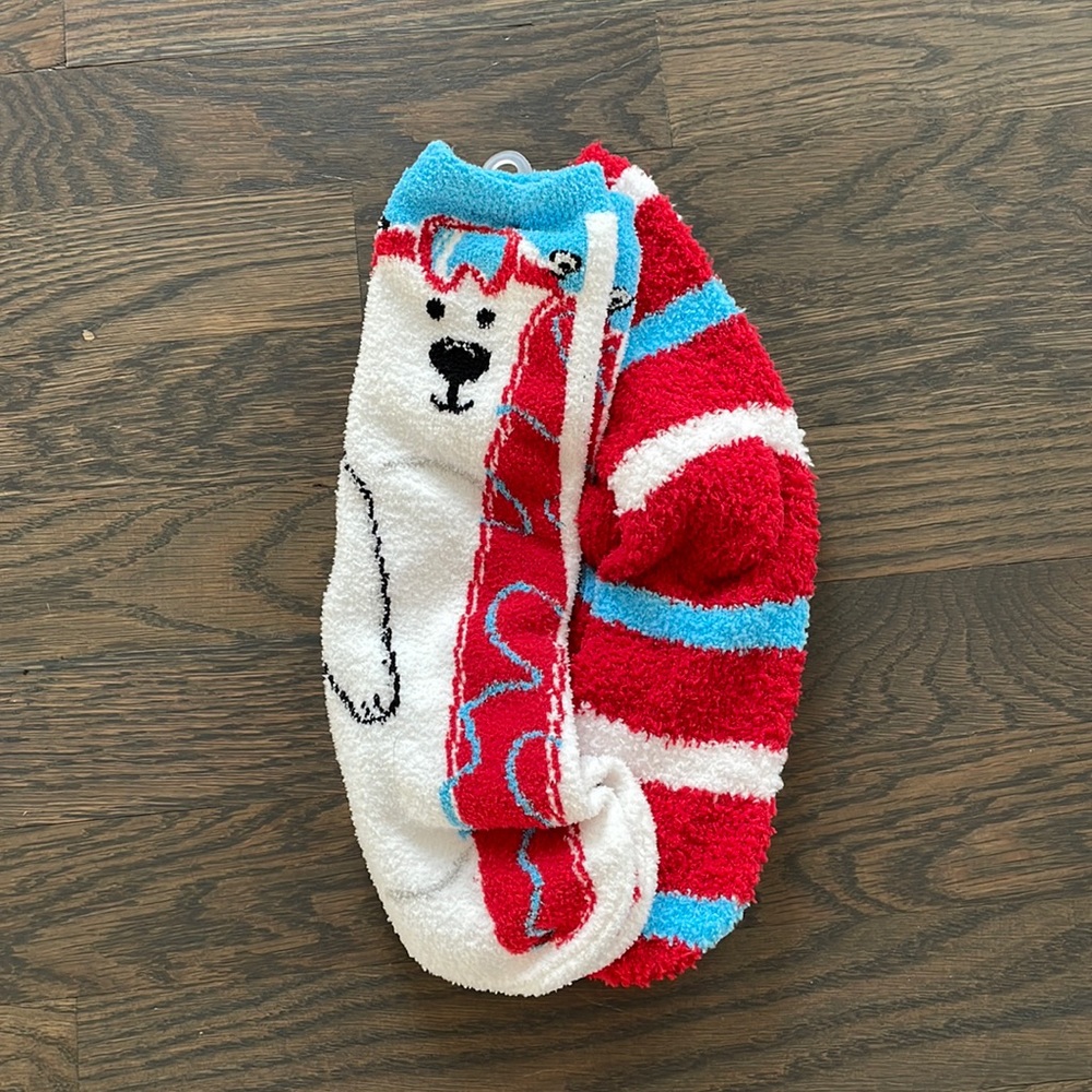 Holiday Polar Bear Cozy Crew Socks - 2 pairs